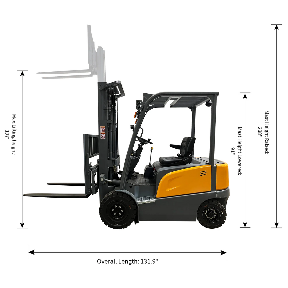 Apollolift A-4004 Electric Forklift Battery Powered 4 Wheel 197" Lifting 5500 lbs. Capacity New