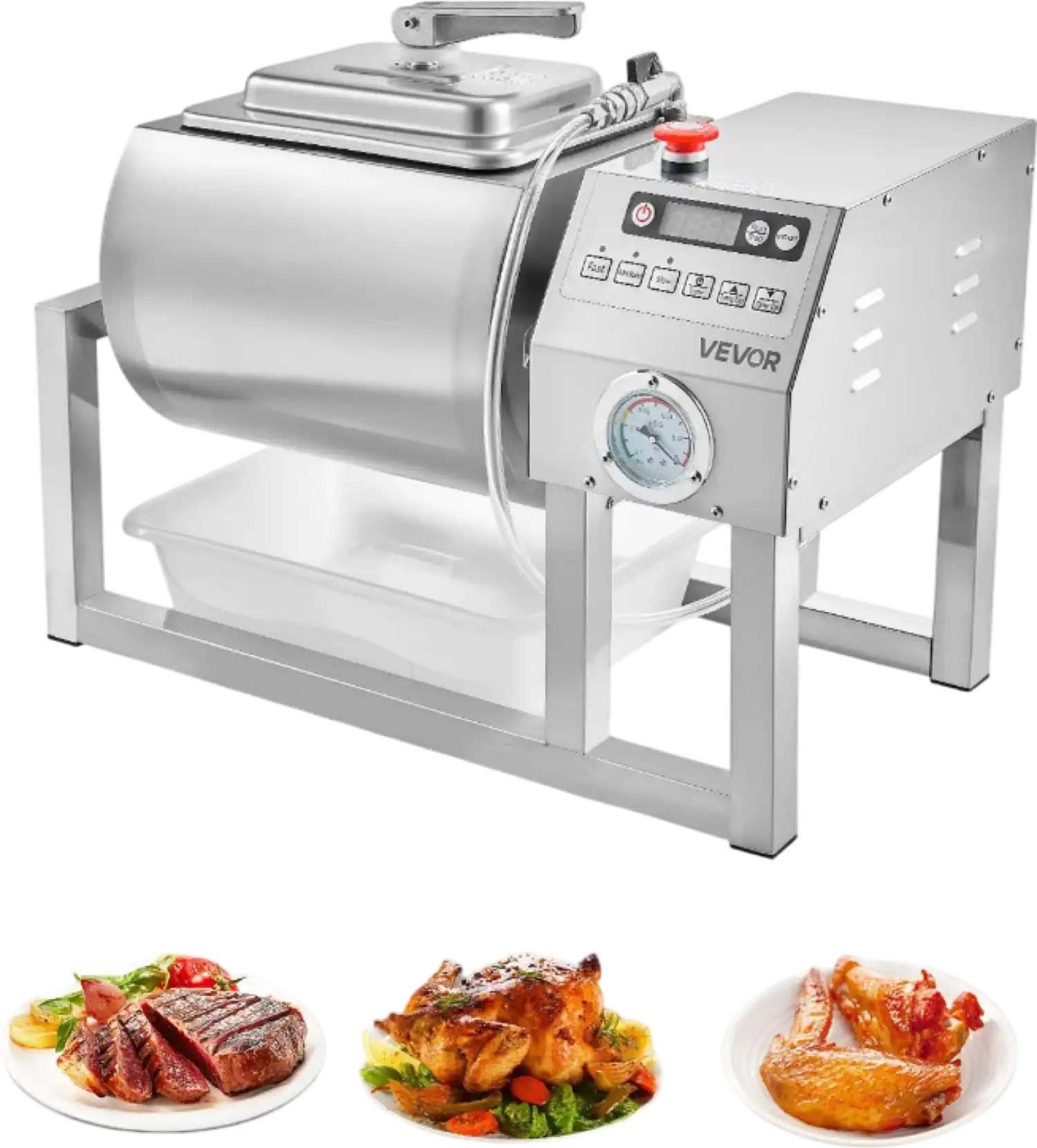 Vevor Vacuum Meat Tumbler 5.3 Gal Marinator Machine Stainless Steel Commercial Use New