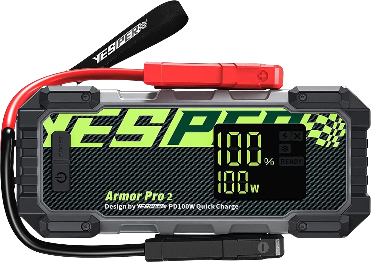 Yesper ARMOR-PRO-2 Jump Starter Battery Pack 3000A 83200mAh 140 Starts for 12V Vehicles Up To 9.5L Gas and 7.5L Diesel Engines New