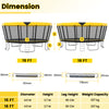 15 ft ASTM compliant trampoline with yellow safety net, padded poles, and non-slip ladder for safe recreational fun.