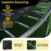 Close-up of high-tension springs and reinforced mat edge on the ASTM compliant trampoline for enhanced safety and.