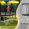 Recreational trampoline with yellow top seal, curved leg tubes for stability, and non-slip ladder for safe access.