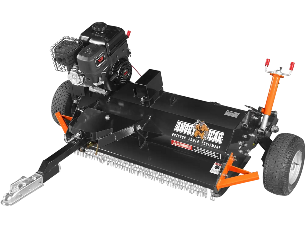 MechMaxx 48" Tow-Behind ATV Offset Flail Mower,  B&S 13.5HP 420cc E-start Gas Engine Powered; Adjustable Mowing Height,  ATV120