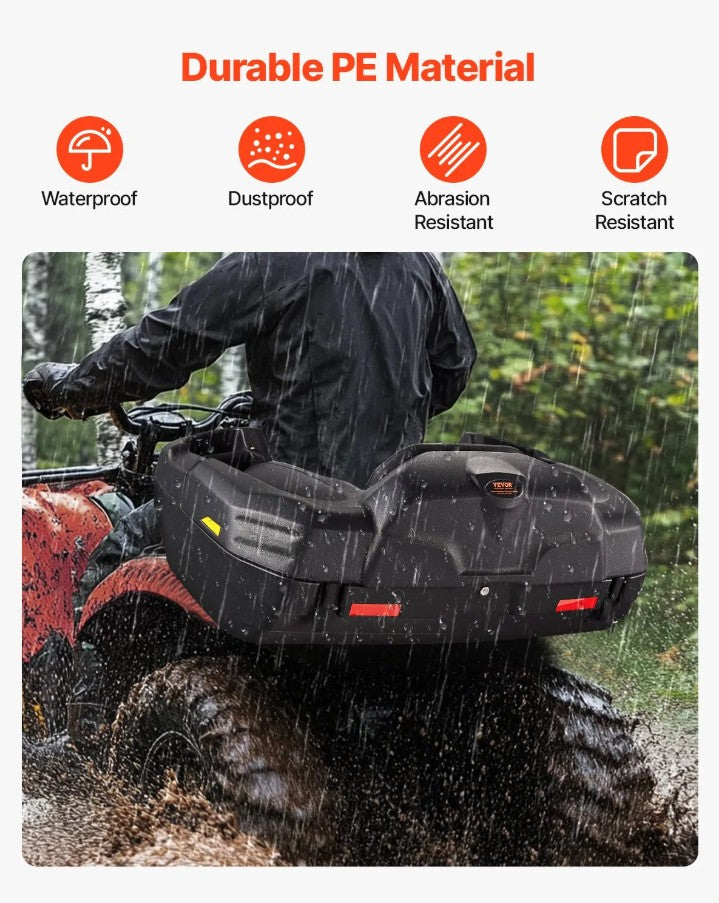 Vevor ATV Rear Storage Box Lounger 42.5" x 24.8" x 16.9" 95 Qt Capacity with Seat and Backrest New