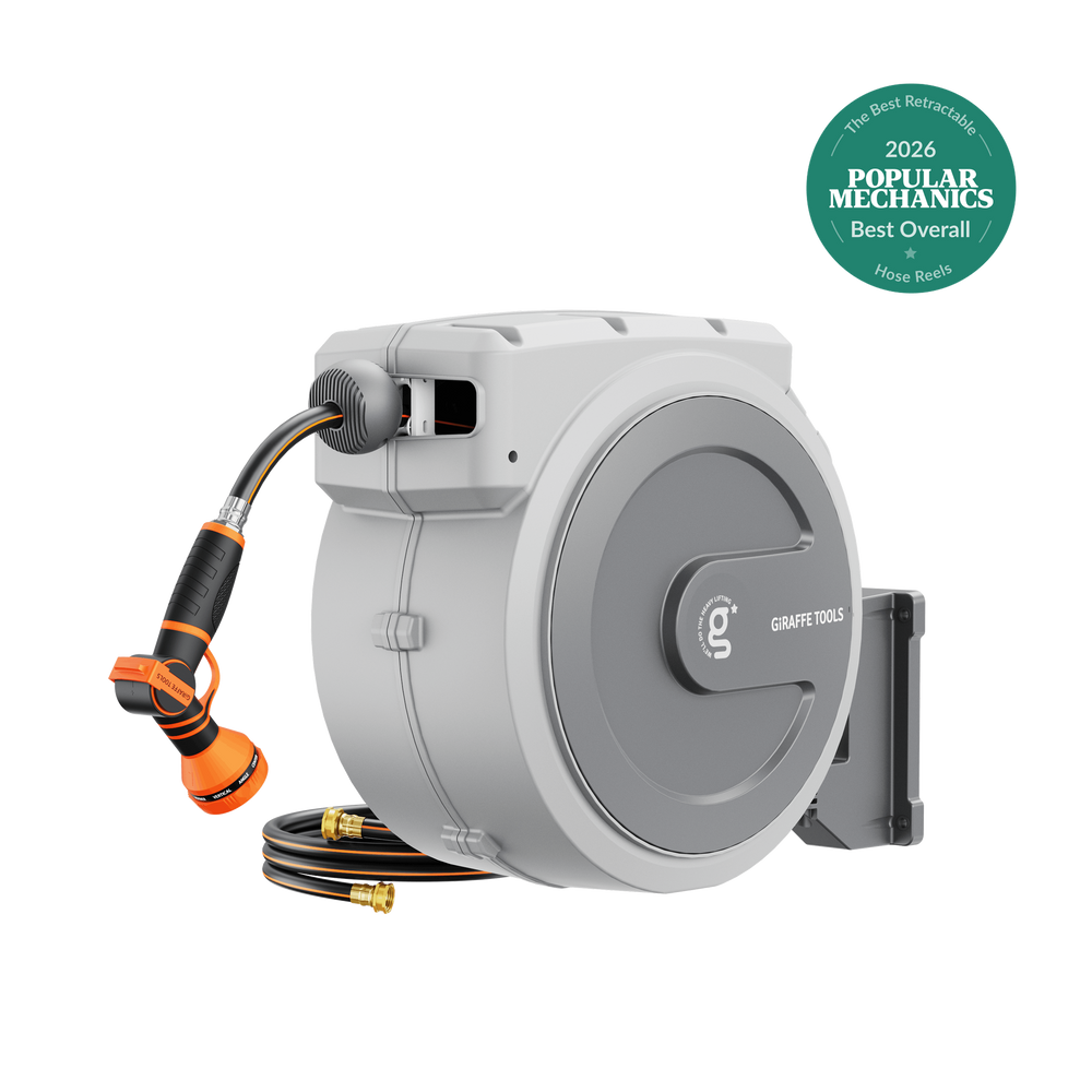 Giraffe Tools Retractable Garden Hose Reel 5/8in-90ft New