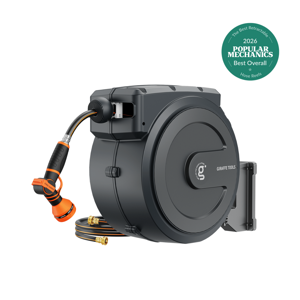 Giraffe Tools Retractable Garden Hose Reel 5/8in-90ft New