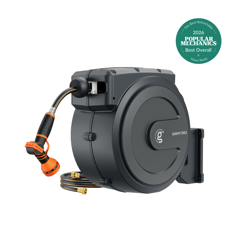Giraffe Tools Retractable Garden Hose Reel 5/8in-90ft New