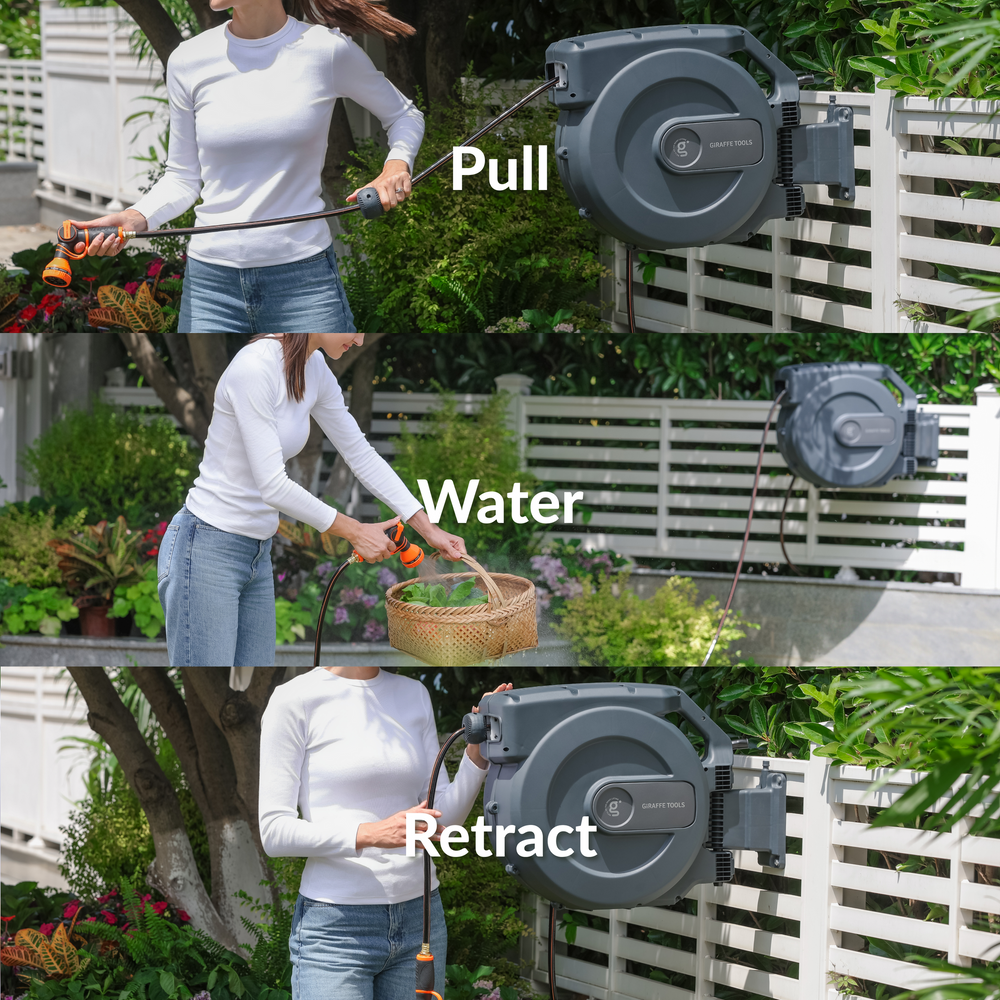 Giraffe Tools AW50 Retractable Garden Hose Reel 5/8 in-115ft New