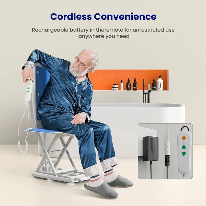 Vocic AX10 Electric Bath Lift Chair Waterproof IP68 Adjustable Height 308 Lb Capacity New