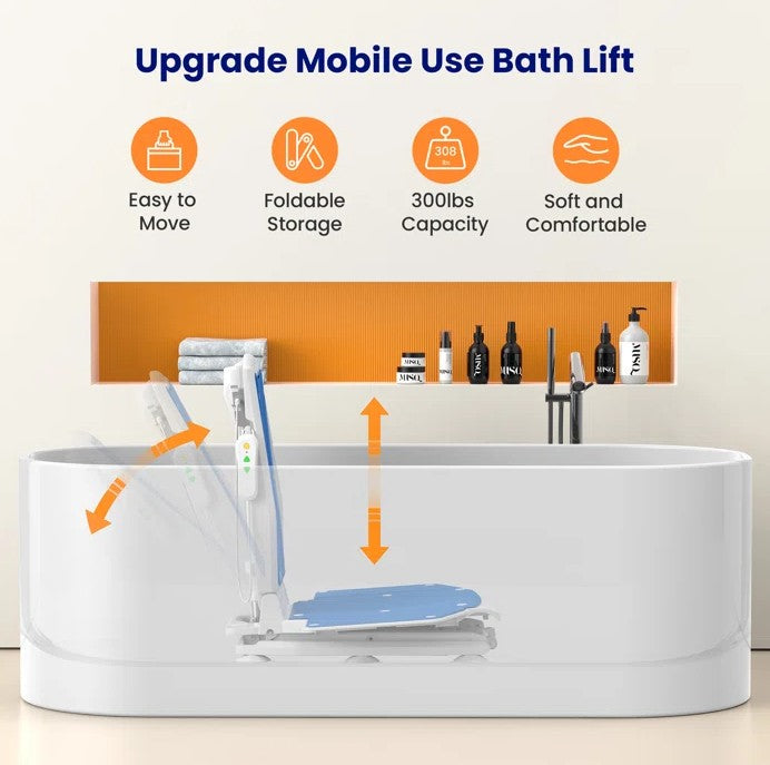 Vocic AX10 Electric Bath Lift Chair Waterproof IP68 Adjustable Height 308 Lb Capacity New