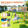 Vevor Swing Set 6-in-1 Outdoor A-Frame Playset with Swings Climbing Net Basketball Hoop 440 Lbs Capacity New