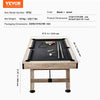 Vevor Billiards Table 7' Wood Color with Black Cloth Pool Table Set Includes Balls and Cues New