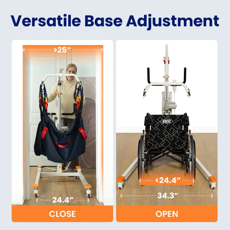 Vocic AY02 Electric Hoyer Lift 440 Lb Capacity with Adjustable Base & 360° Sling Arm New