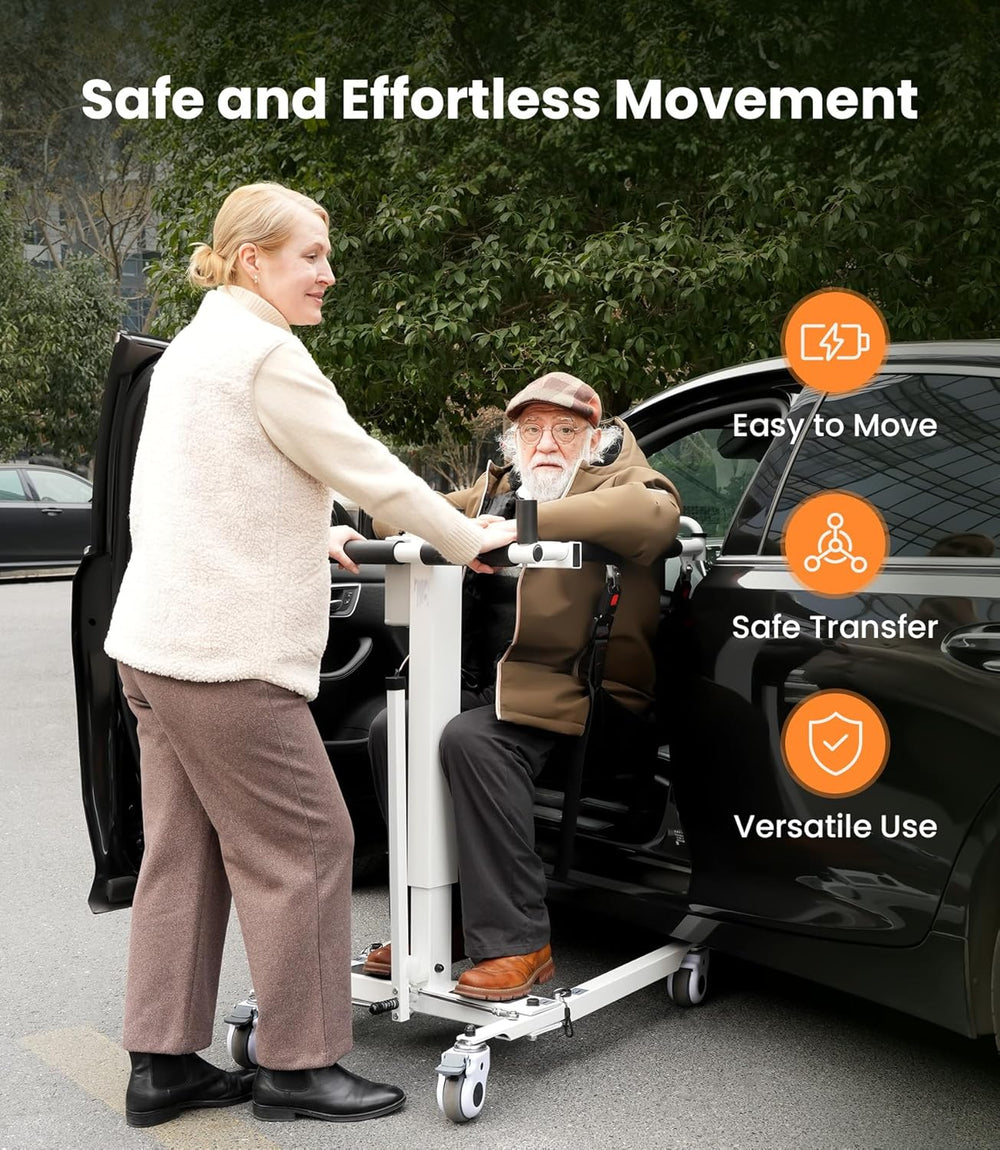 Vocic AY06 Electric Folding Patient Lift Portable Transfer Chair with 330 Lb Capacity New