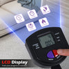 Smart LCD monitor displaying workout data on the foldable black abdominal trainer for effective fitness tracking.