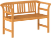 Acacia Wood 2-Person Patio Loveseat with Backrest and Armrests