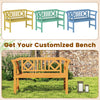 Acacia wood 2-person patio loveseat with geometric backrest, perfect for garden relaxation and customizable colors.