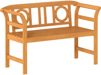 Costway Acacia Wood 2-Person Patio Loveseat Bench with Backrest Armrests 14117827 New