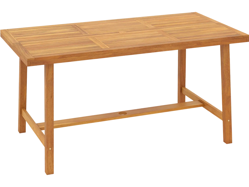 Acacia Wood Dining Table for 6 People Heavy-Duty Indoor Outdoor