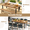 79-inch acacia wood dining table with slatted design, suitable for 8 people, perfect for indoor and outdoor gatherings.