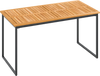 Acacia Wood Dining Table for 6 People with Slatted Tabletop and Umbrella Hole