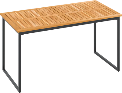 Costway Acacia Wood Outdoor Dining Table for 6 w/ Umbrella Hole 12678954 New