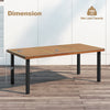 79-inch acacia wood dining table showcasing dimensions, designed for 8 people with a durable slatted surface for.