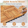 Acacia wood interlocking deck tiles showcasing a natural finish, ideal for outdoor patios and poolside areas.