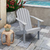 Acacia Wood Lounge Patio Adirondack Chair with Inclined Seat-Gray - Gallery View 1 of 8