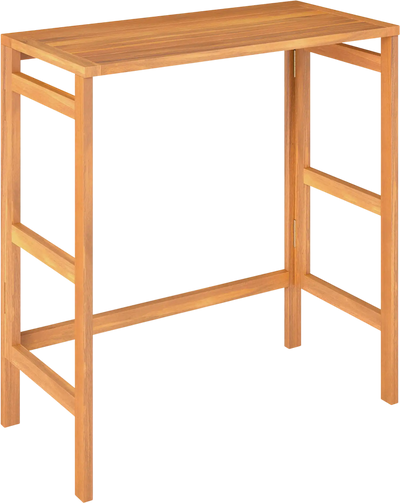 Costway Acacia Wood Outdoor Patio Bar Table Slatted Top Balcony 59467943 New