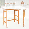 Acacia wood outdoor bar table with slatted tabletop, foldable design, dimensions 29.5" x 31.5" x 14.5", ideal for.