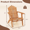 Acacia wood outdoor patio chair with 400 lbs capacity, featuring a curved seat and angled backrest for comfort.