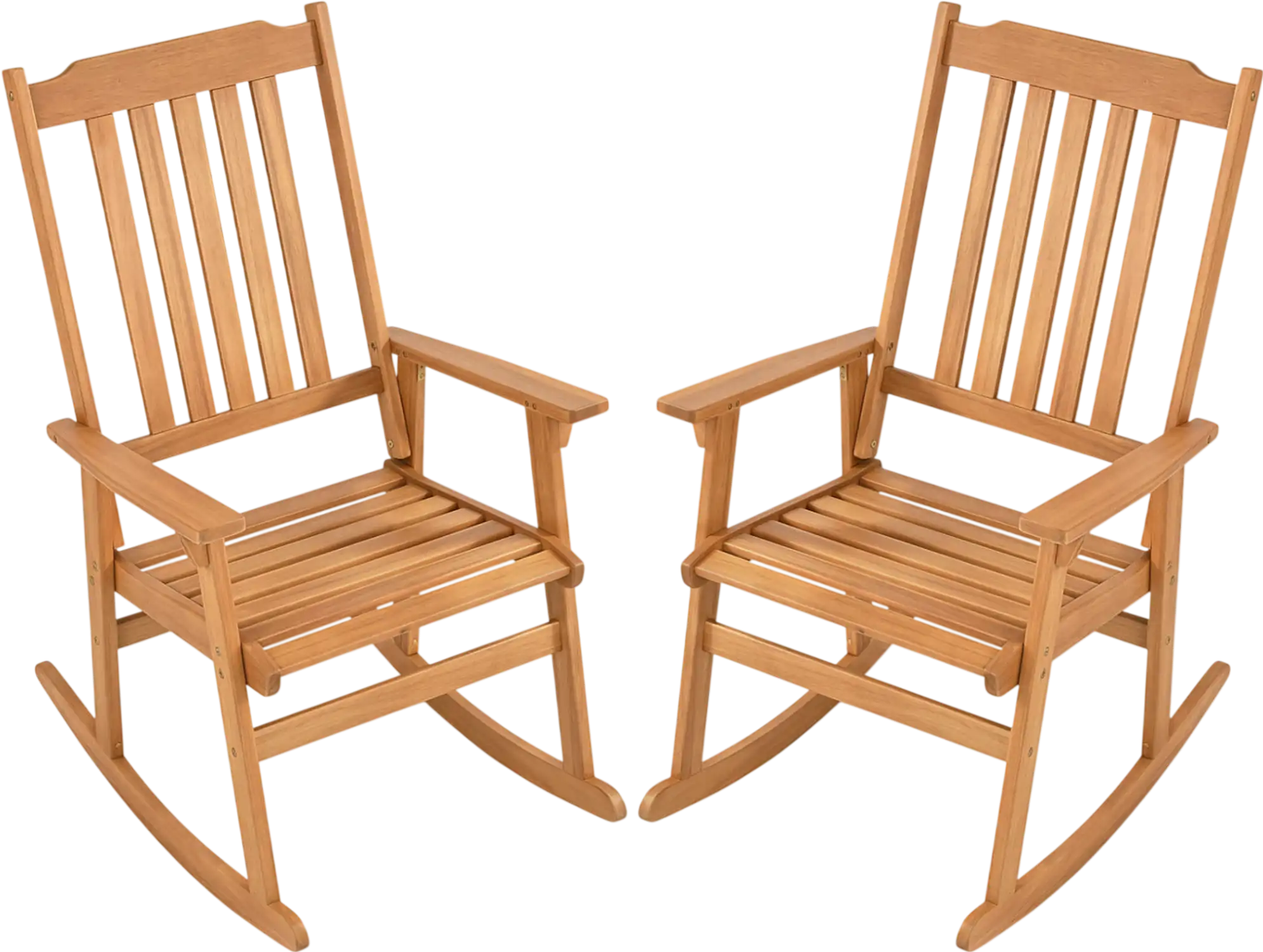 Costway Acacia Wood Oversized Outdoor Rocking Chair High Back Armrests 35272329 New