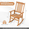 Acacia wood oversized rocking chair with high back and armrests, ideal for outdoor relaxation, supports up to 400 lbs.