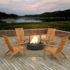 Natural acacia wood Adirondack chair with high backrest, perfect for outdoor patios and comfortable seating.