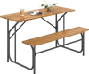 Acacia Wood Patio Table Bench for 2 People One-Side Picnic Table