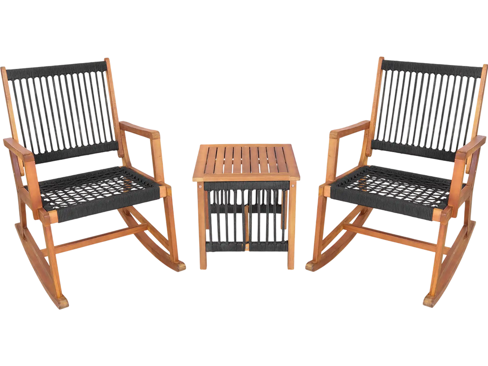 3 Pieces Acacia Wood Rocking Bistro Set