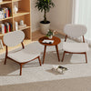 Accent Chairs Set of 2 with Side Table and Solid Wood Frame-Beige - Gallery View 1 of 10