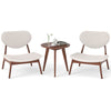 Beige accent chairs set of 2 with solid wood frame and side table, designed for comfort and style in any room.