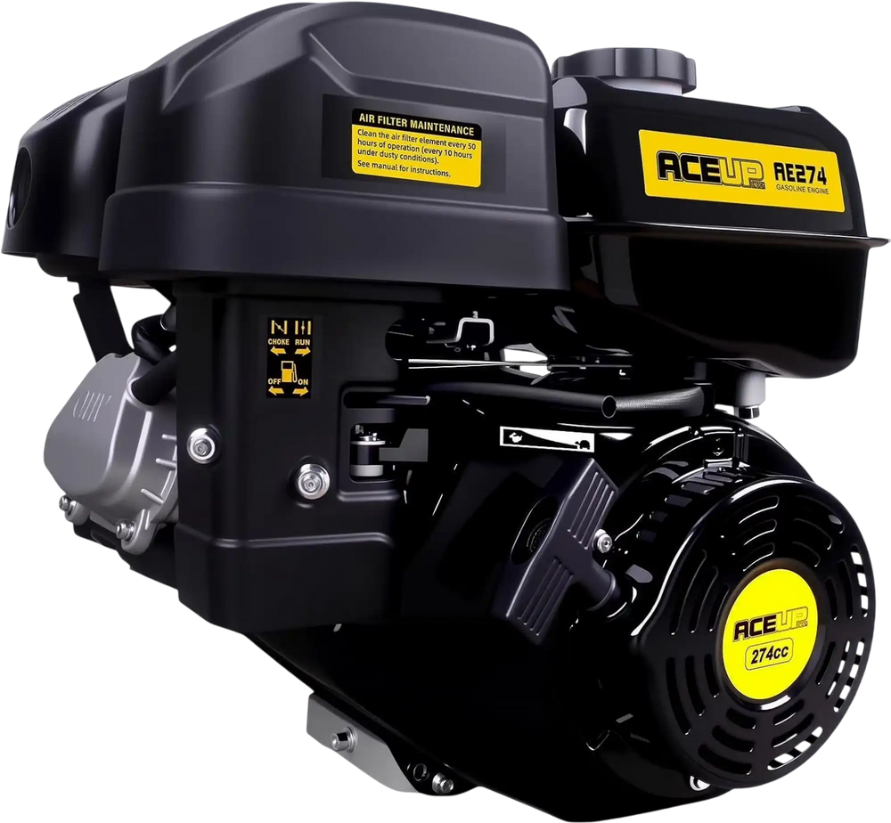 Aceup Energy 9HP 274cc Gas Engine Horizontal Shaft, 4 Stroke OHV Gas Motor, Shaft 1" (25mm) Diameter Recoil Start - AceupEnergy