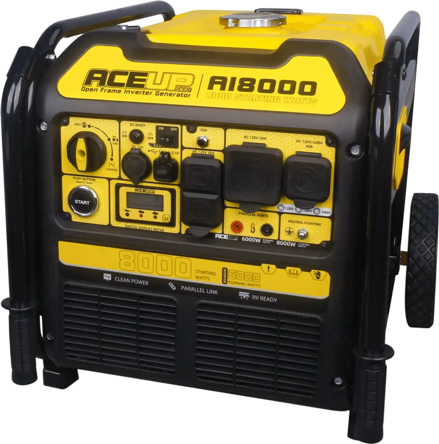 Aceup Energy AI8000 Inverter Generator 6000/8000W Gasoline Electric Start New