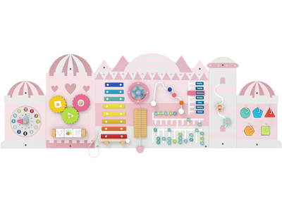 Costway 11-in-1 Activity Wall Busy Board Wooden Sensory Panels for Toddlers 14330339 New