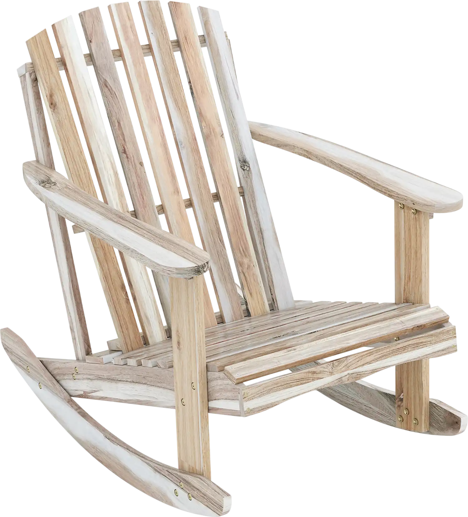 Costway Adirondack Rocking Chair Slatted Seat High Fanned Back 42042535 New