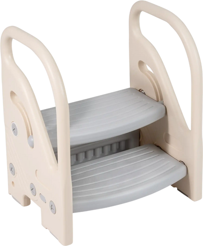 Costway Adjustable 2-Step Kids Helper Stool w/ Safety Handles Non-Slip Pads 84088228 New
