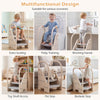 Adjustable 3-step helper stool in gray with safety handles, ideal for kids' potty training and washing hands.