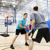 Adjustable basketball hoop system with wheels, featuring a durable backboard and height adjustable from 5.8 ft to 6.8.