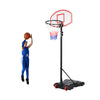 Adjustable basketball hoop system with a durable backboard, height adjustable from 5.8 ft to 6.8 ft, perfect for indoor.