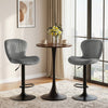 Adjustable gray velvet counter height chairs set of 2 with swivel design, perfect for home bars and dining rooms.