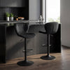 Adjustable Counter Height Chairs Set of 2 with Velvet Upholstered Backrests-Black - Gallery View 1 of 10