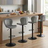 Adjustable Counter Height Chairs Set of 4 with Velvet Upholstered Backrests-Gray - Gallery View 1 of 10